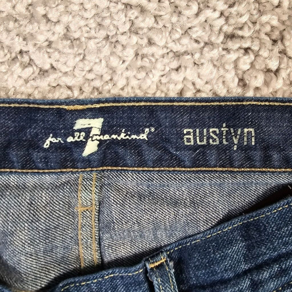 7 For All Mankind Austyn Jeans Mens 33 (Fits 32x28) Blue Straight Medium Wash - Picture 5 of 13